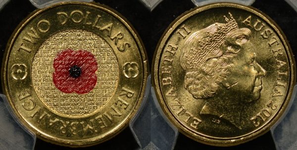 2012 Red Poppy Remembrance Day Two Dollar Coin Value - The Australian ...